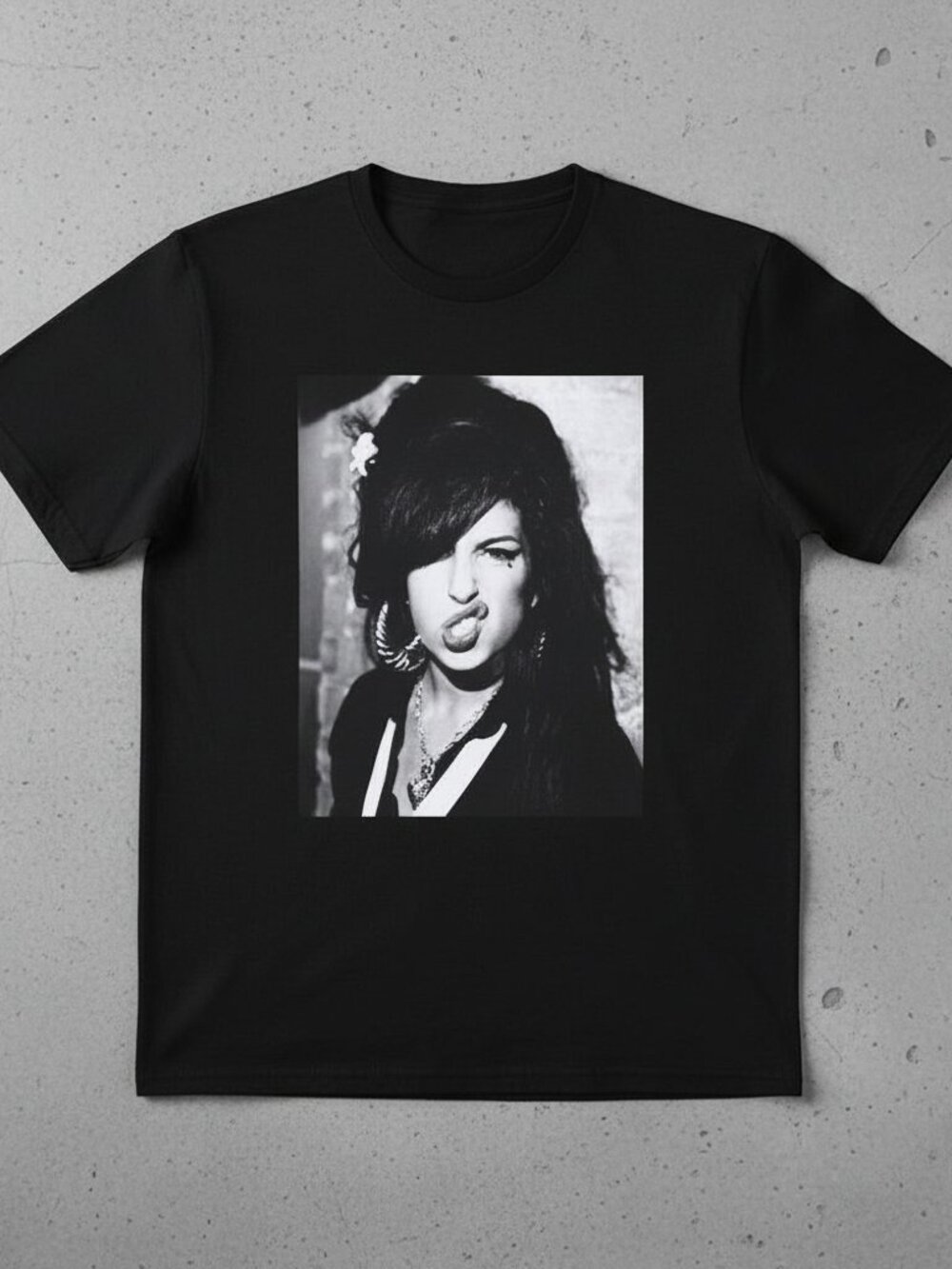 Amy Winehouse Graphic T-Shirt | Vintage Black & White Portrait Tee